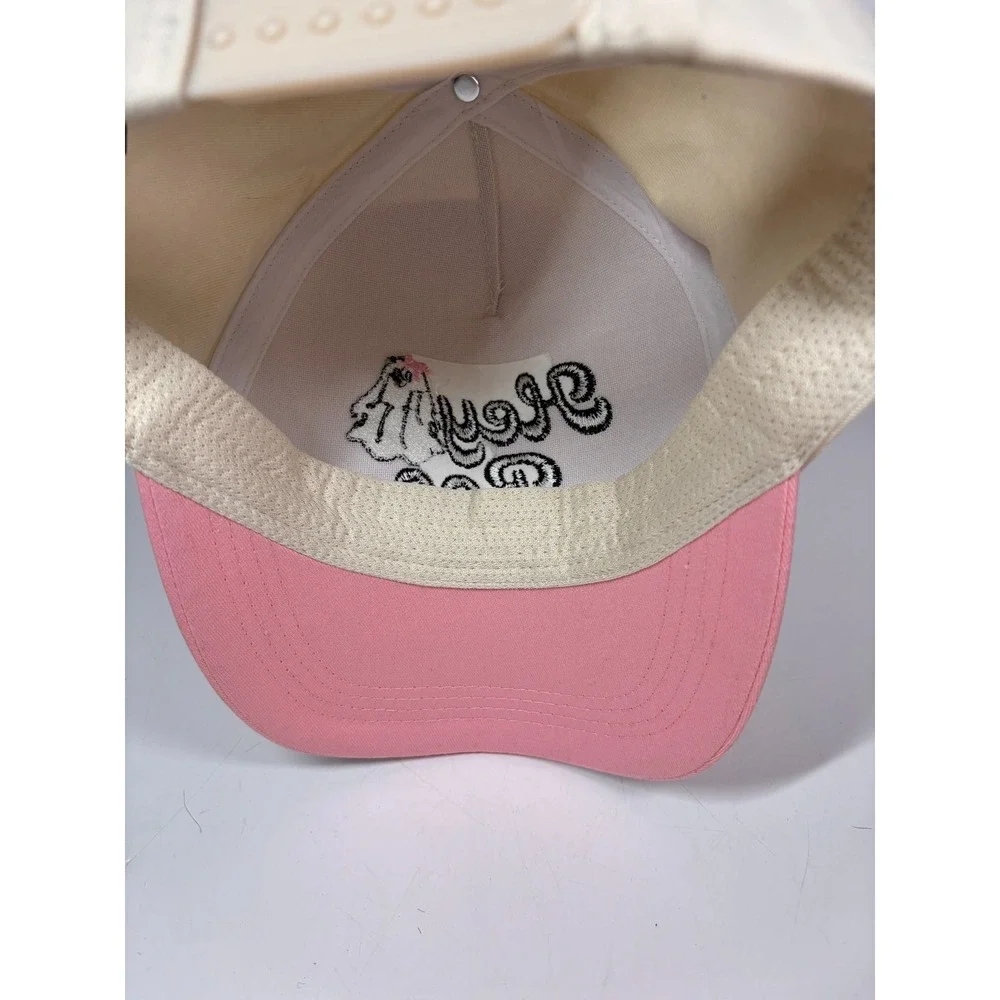 Hey Boo Ghost Halloween Bow Emb Trucker Hat Cap Pink Lily Embroidered Snap Back